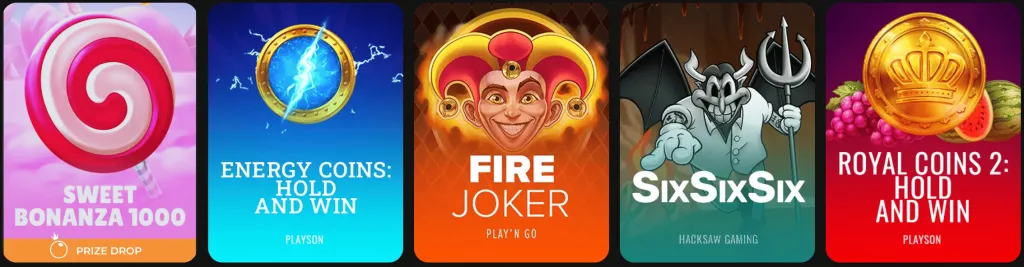 Spelaanbod Spinstar Casino